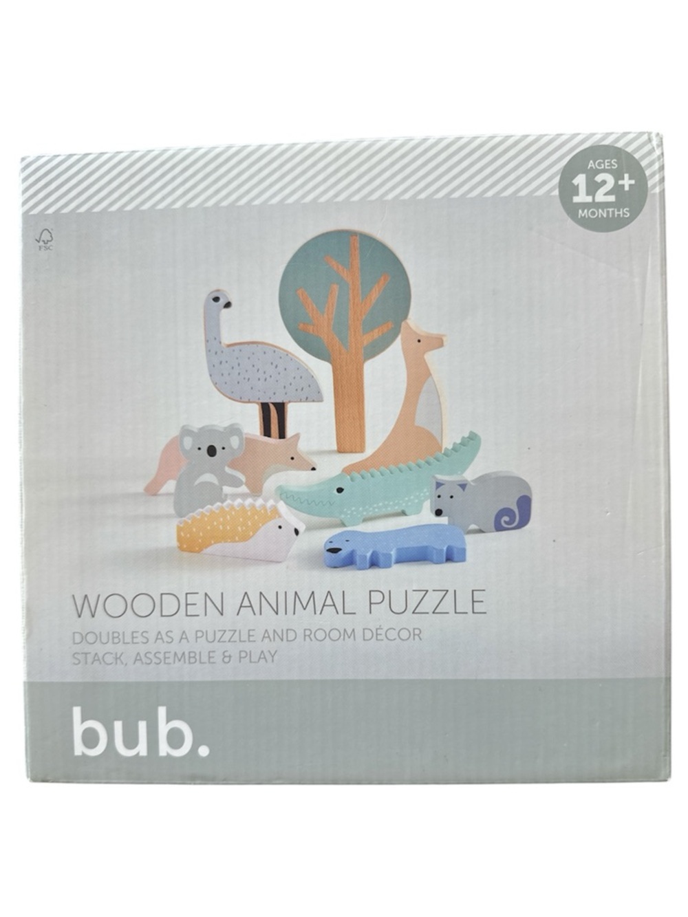 NWOT Australian Animal Wooden Puzzle Koala Kangaroo